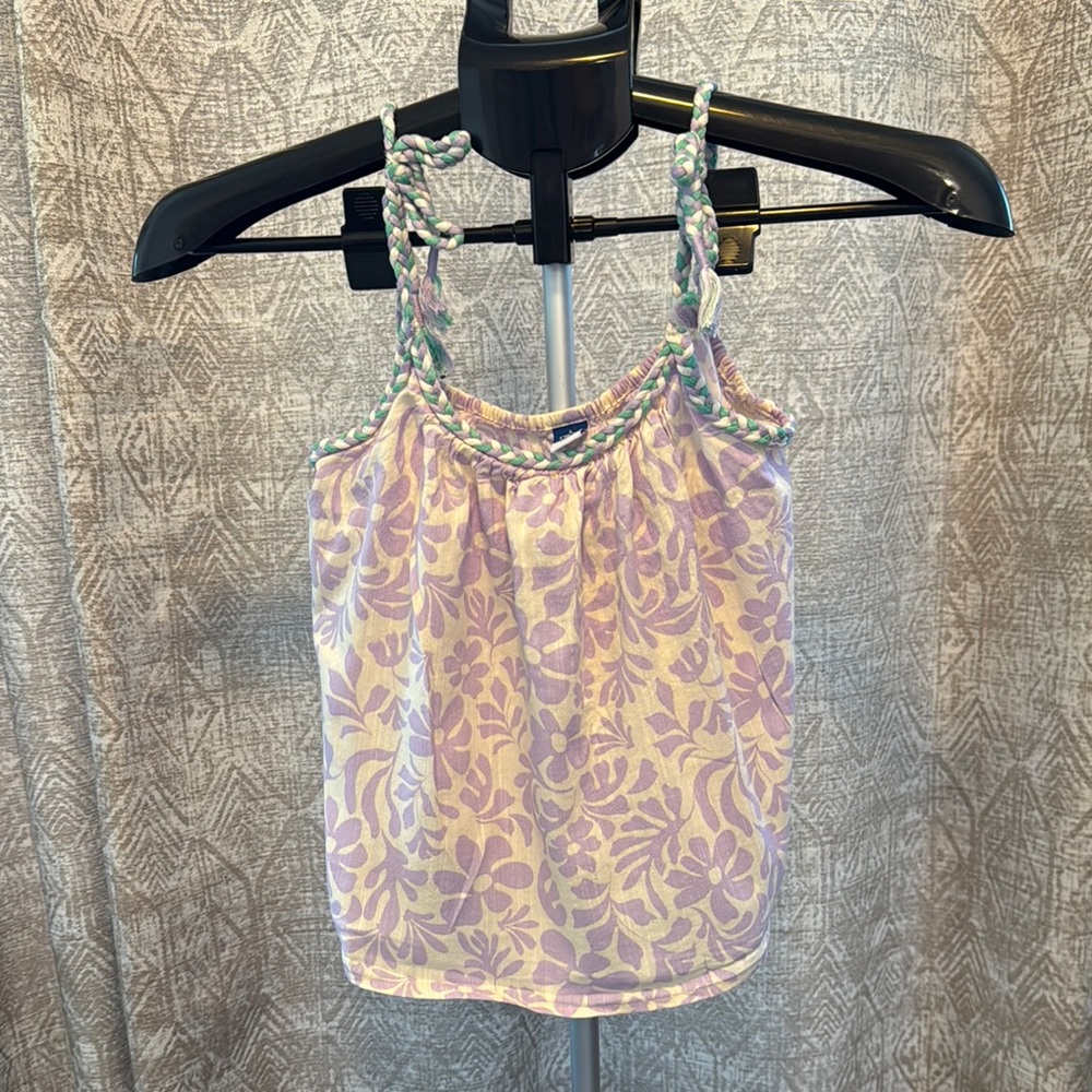 Old Navy Purple and White Camisole with Braided Straps and Neckline